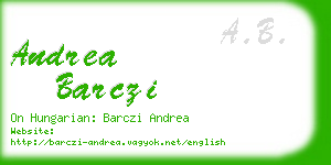 andrea barczi business card